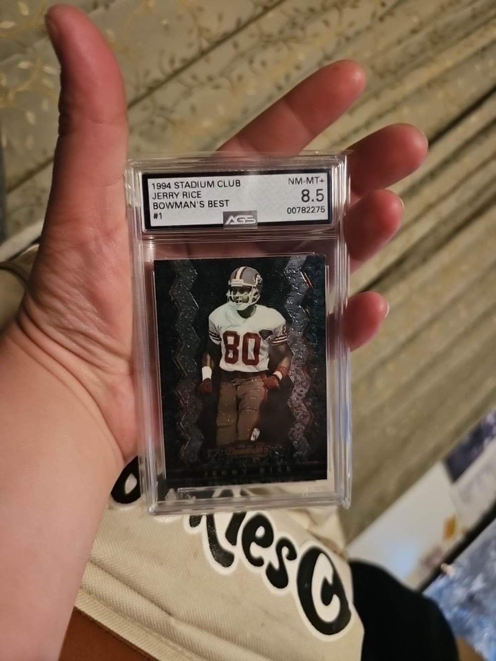 1994 Stadium Club Bowman’s Best Football Card in Clear Protective Case - Black